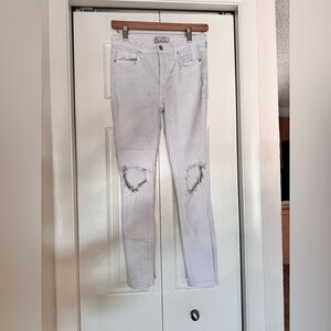 White Ripped \Distressed Free People Skinny Jeans